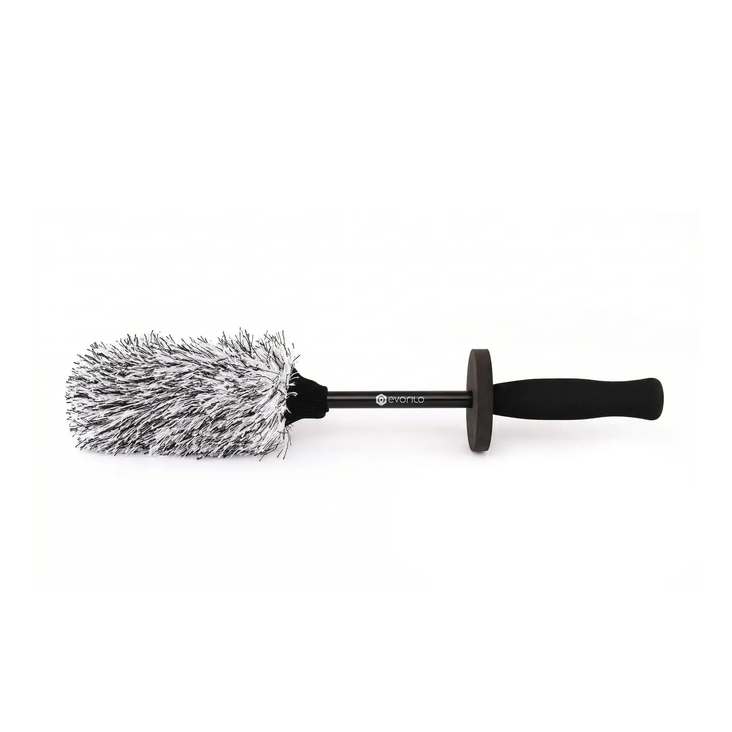 evorilo Deep Grip Felgenbürste mit ergonomischem Griff und dichtem Bürstenkopf zur einfachen Autoreinigung auf weißem Hintergrund