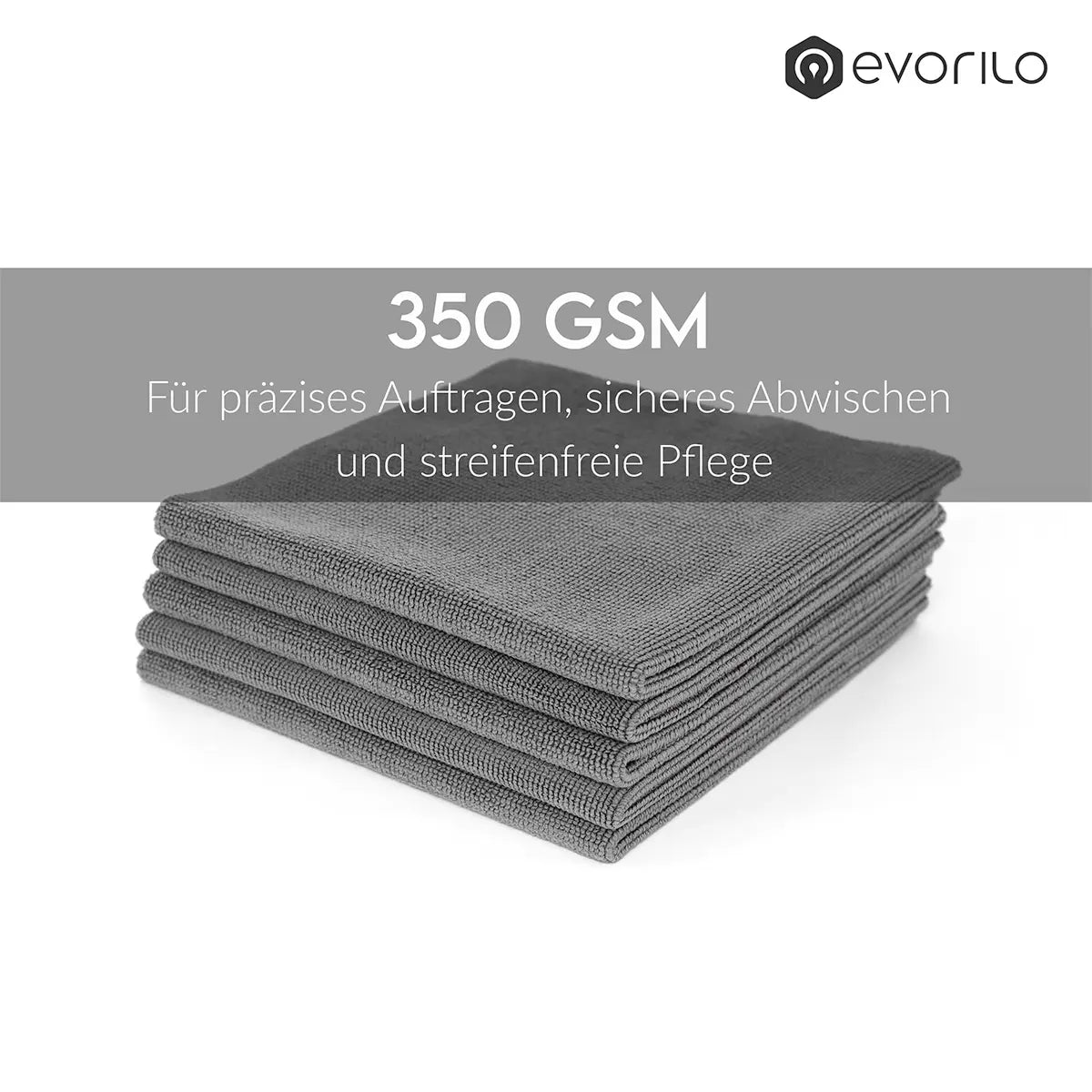 evorilo Pearl Wipe Detailing Tuch 350 GSM für präzises Auftragen und streifenfreies Abwischen, ideal zur Fahrzeugpflege