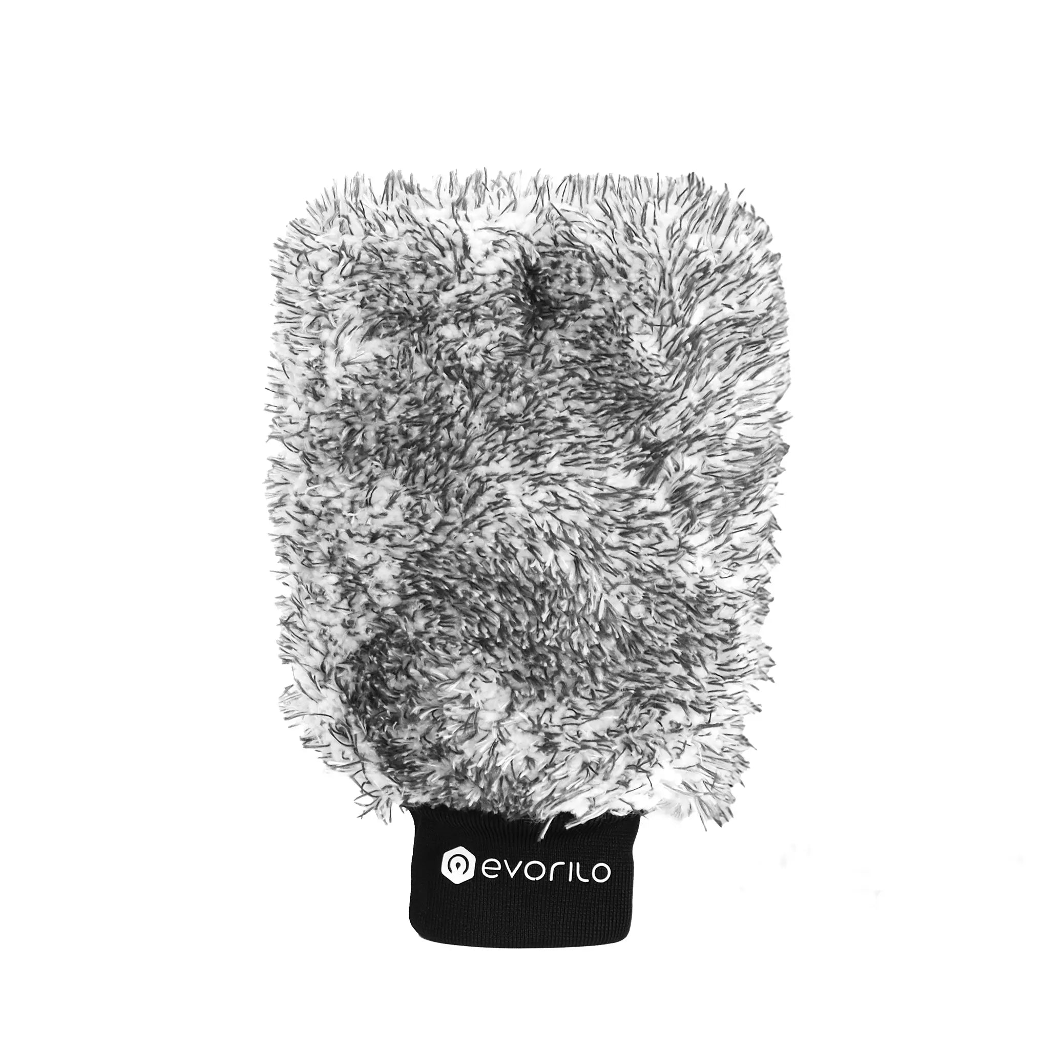 evorilo Silk Touch Waschhandschuh 1100 GSM in grau für schonende Autopflege und Reinigung