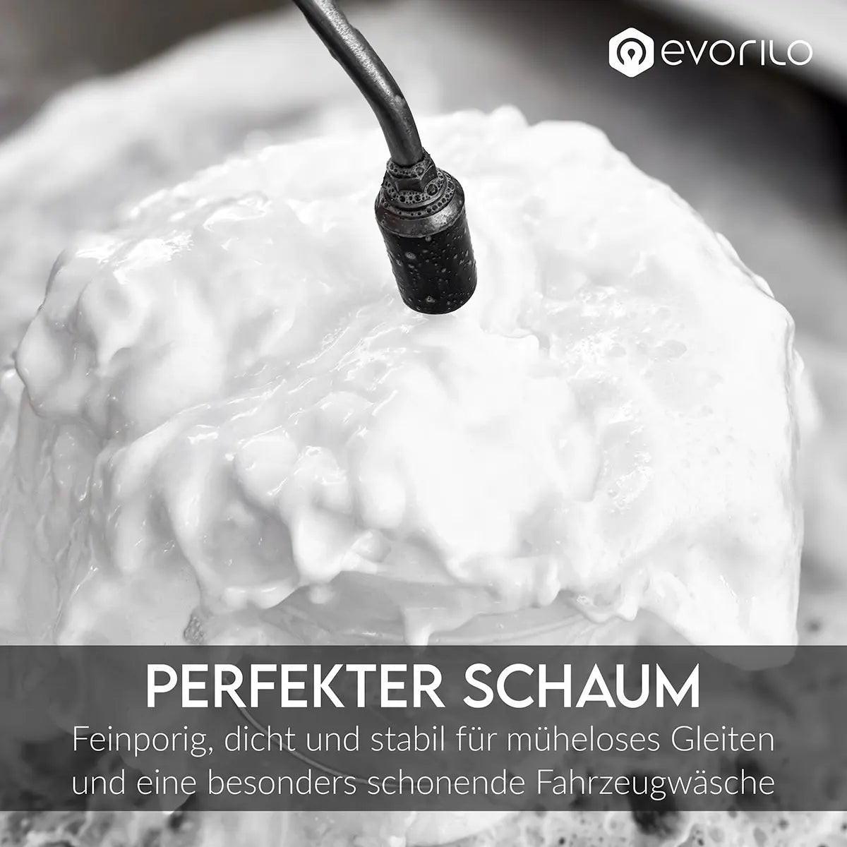 evorilo Apex Shampoo Fahrzeugshampoo erzeugt dichten Schaum für schonende Autowäsche mit feiner Schaumbildung.