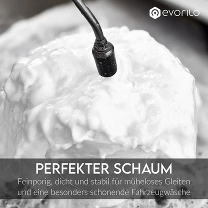 evorilo Apex Shampoo Fahrzeugshampoo erzeugt dichten Schaum für schonende Autowäsche mit feiner Schaumbildung.