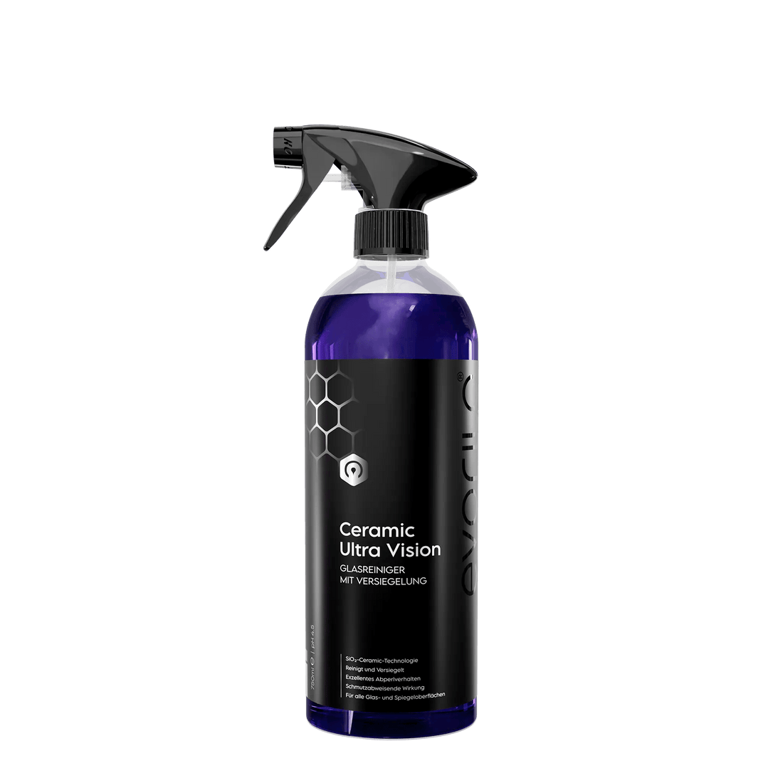 evorilo Ceramic Ultra Vision Glasreiniger mit Versiegelung in Sprühflasche für effektive Reinigung und Schutz von Glasoberflächen