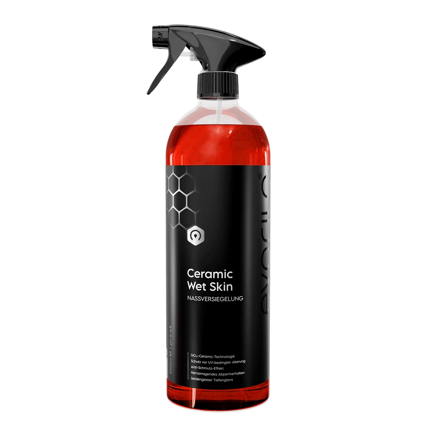 evorilo Ceramic Wet Skin Nassversiegelung in roter Sprühflasche für Autolackschutz und Glanz mit keramischer Technologie