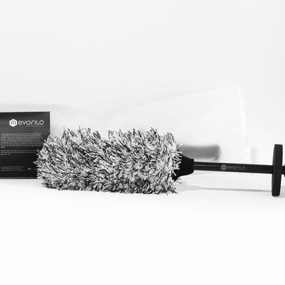 evorilo Deep Grip Felgenbürste mit ergonomischem Griff und weichen Borsten für effektive Autofelgenreinigung