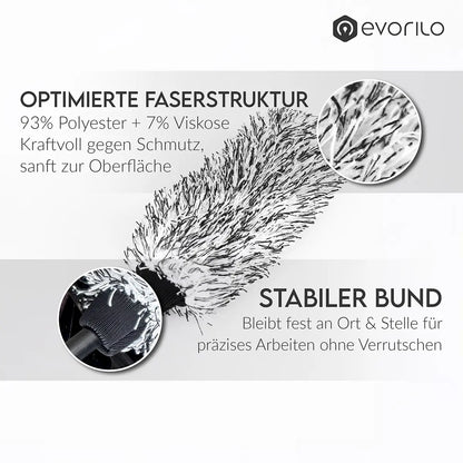 evorilo Deep Grip Cover Felgenbürstenbezug mit stabiler Spitze und optimierter Faserstruktur für effektive Reinigung