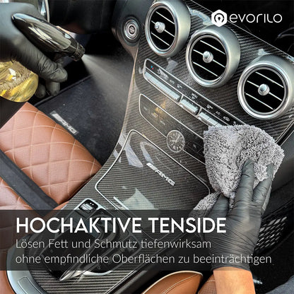 evorilo Innenraumreiniger Interior Uplift reinigt gründlich das Autoinnenleben, entfernt Schmutz ohne Oberflächen zu schädigen.