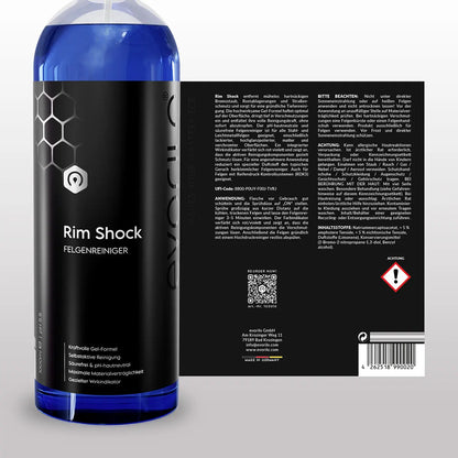 evorilo Rim Shock Felgenreiniger Flasche, ideal zur Reinigung von Stahl- und Aluminiumfelgen, kraftvolle Gel-Formel.