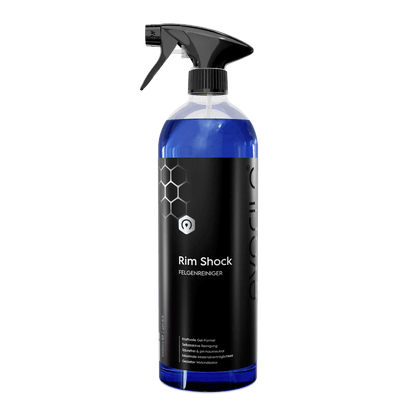 evorilo Rim Shock Felgenreiniger in blauer Sprühflasche für effektive Autopflege.